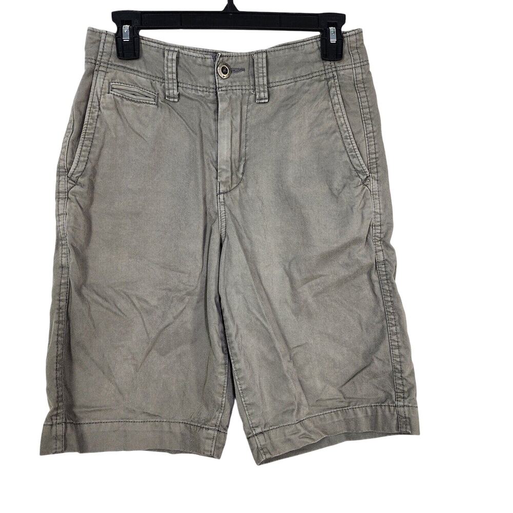 American Eagle Mens Shorts Size 26 Longboard Chino Khaki Light Gray 100% Cotton